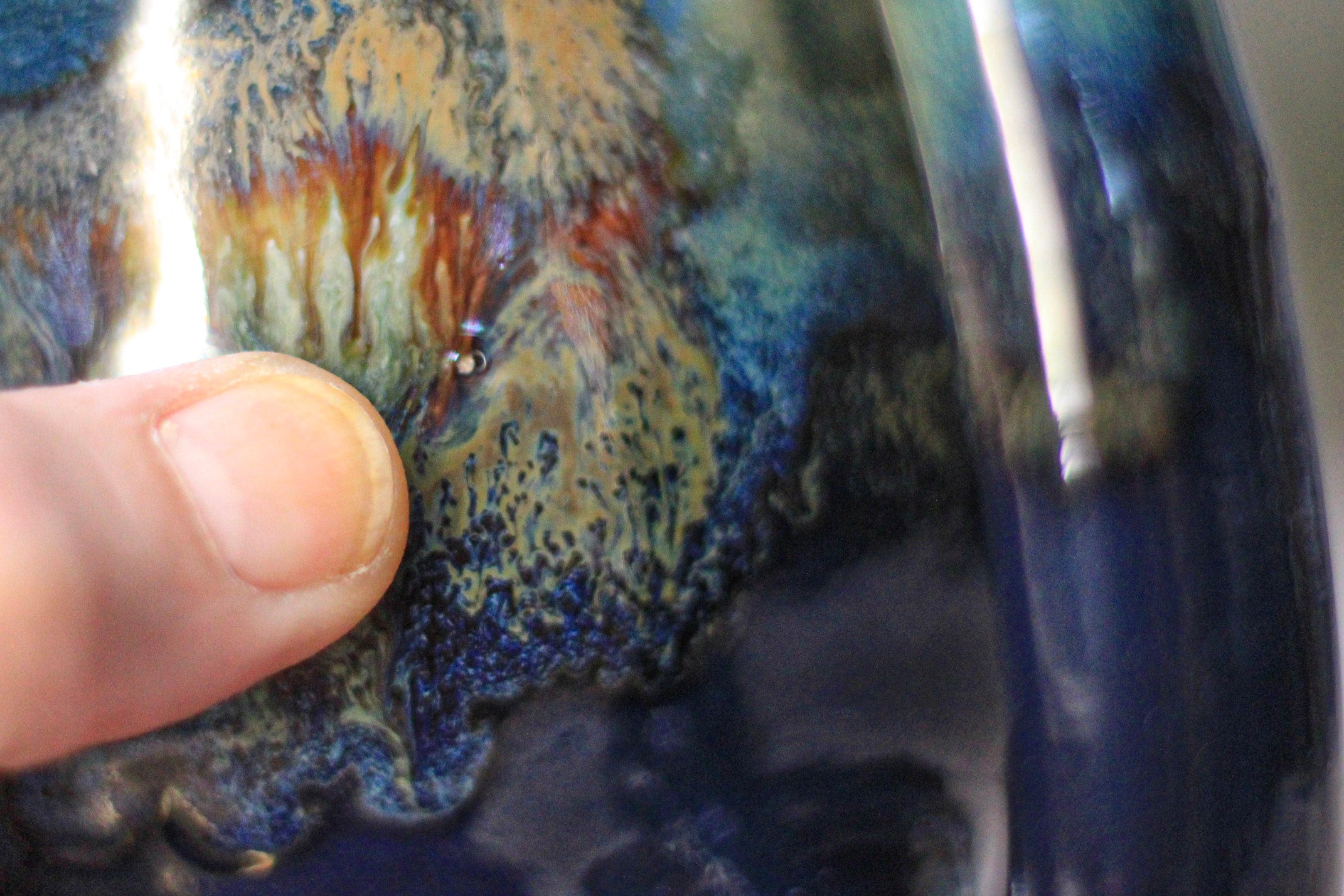 02-D Blue 'FLOW' PROTOTYPE Textured Mug, 18 oz.