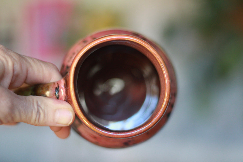 04-E Pink Speckled PROTOTYPE Textured Mug, 18 oz.