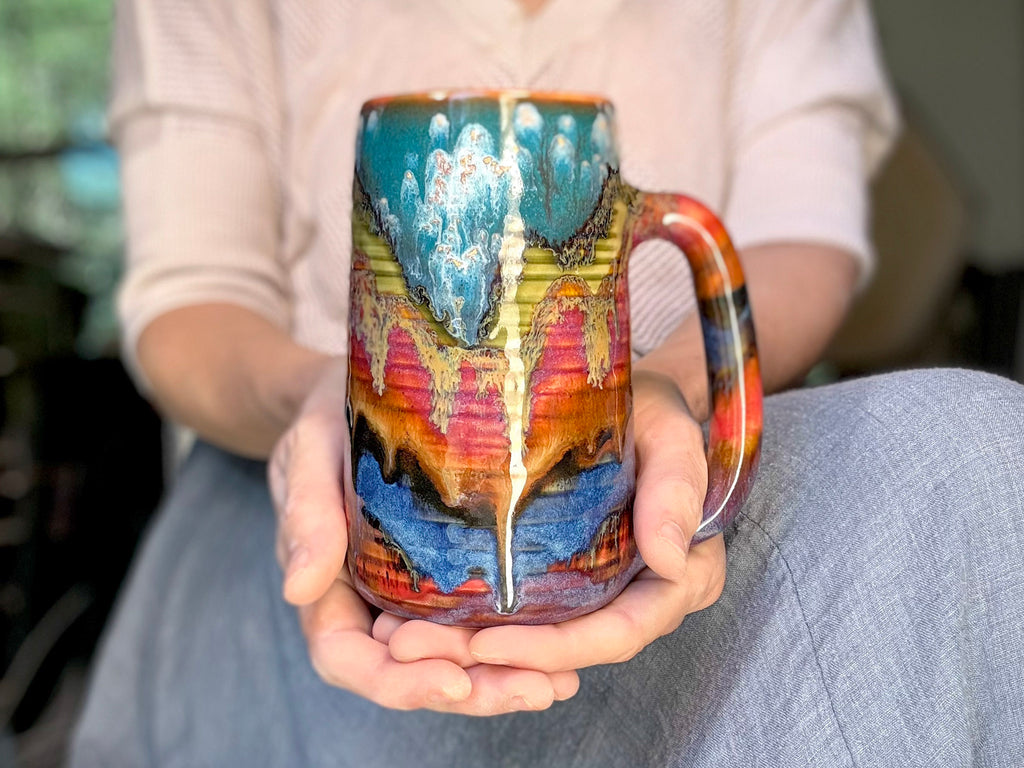 05-B Rainbow Valley Textured Stein Mug, 22 oz.