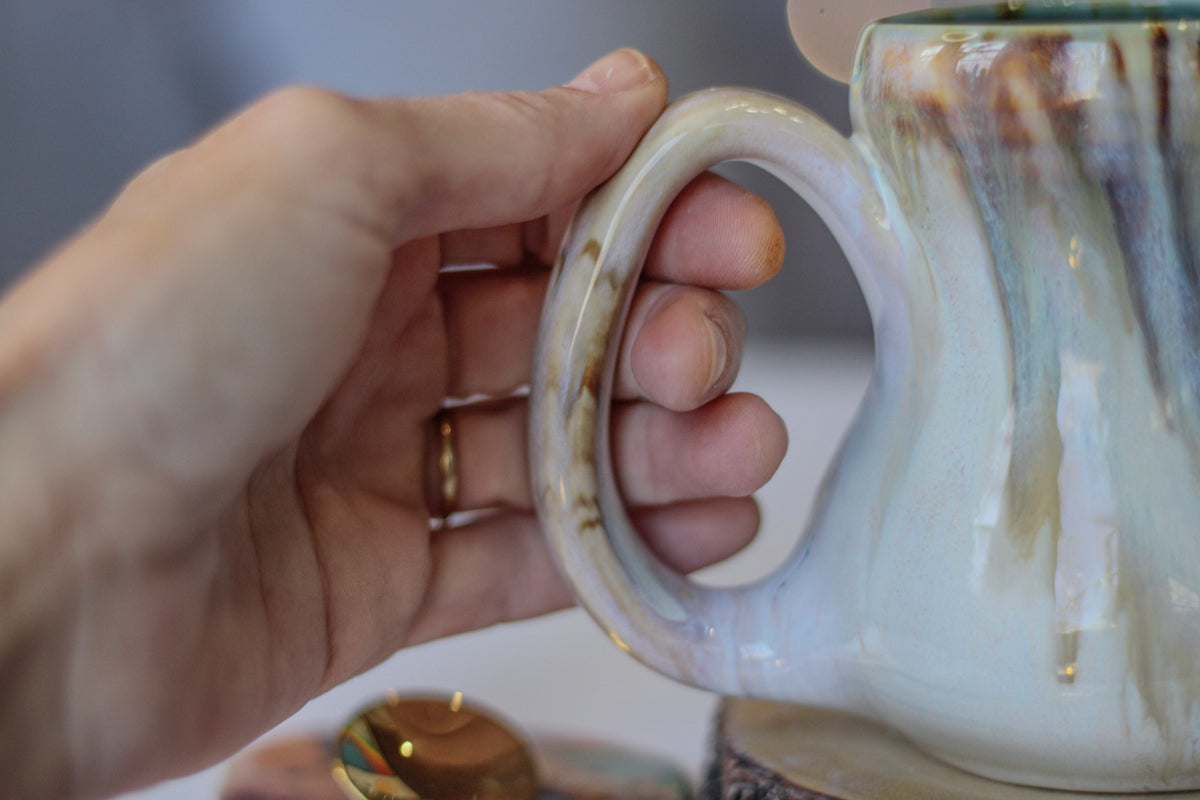 04-B Soft Earth Series PROTOTYPE Petite Notched Gourd Mug - MISFIT, 12 oz. - 20% off