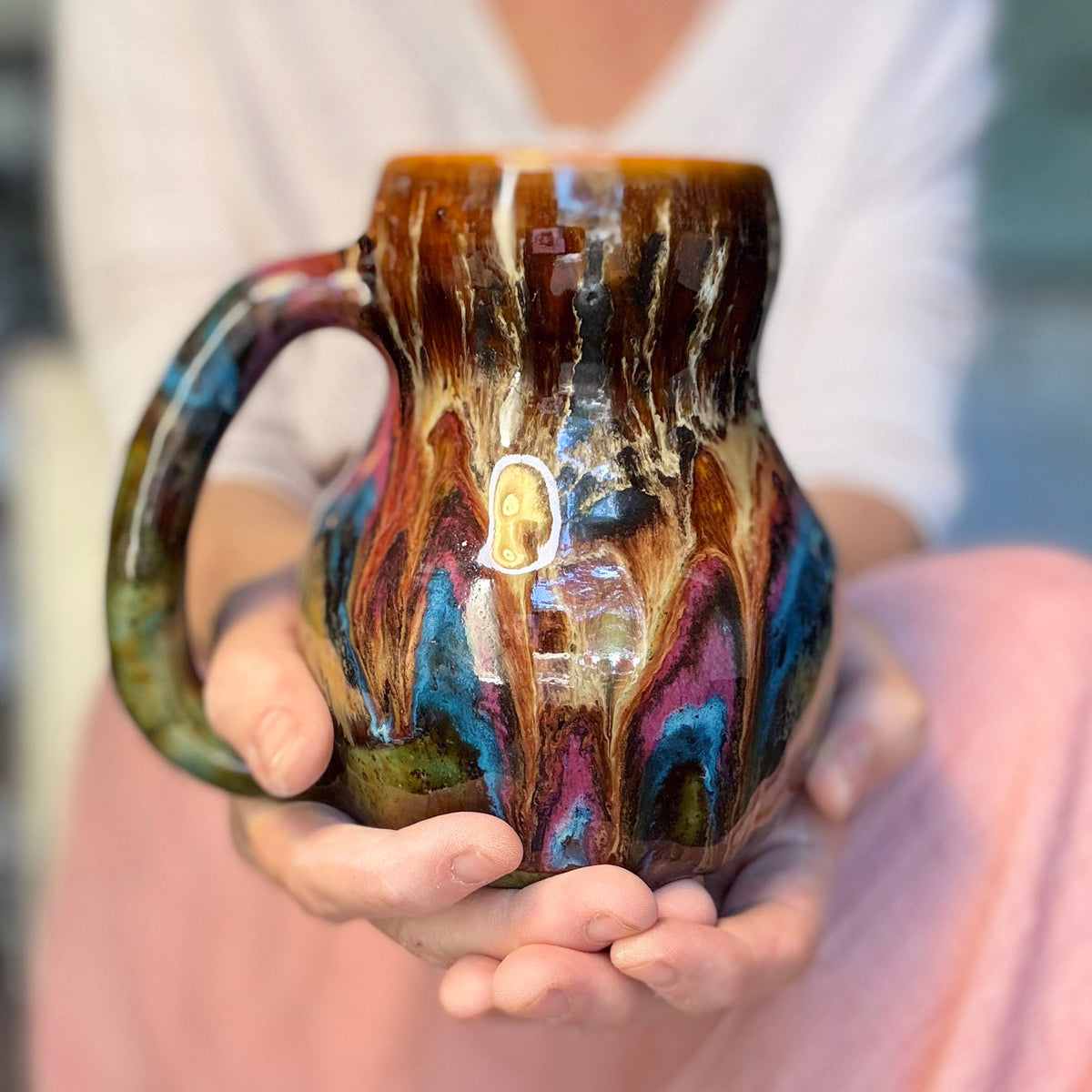 01-B Molten Cheetah Gourd Mug, TOP SHELF - 24 oz.