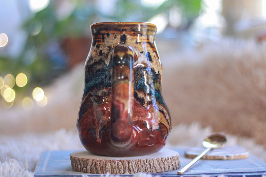 01-B+ Desert Oasis Barely Flared Textured Divot Mug - TOP SHELF NEXT LEVEL, 21 oz.