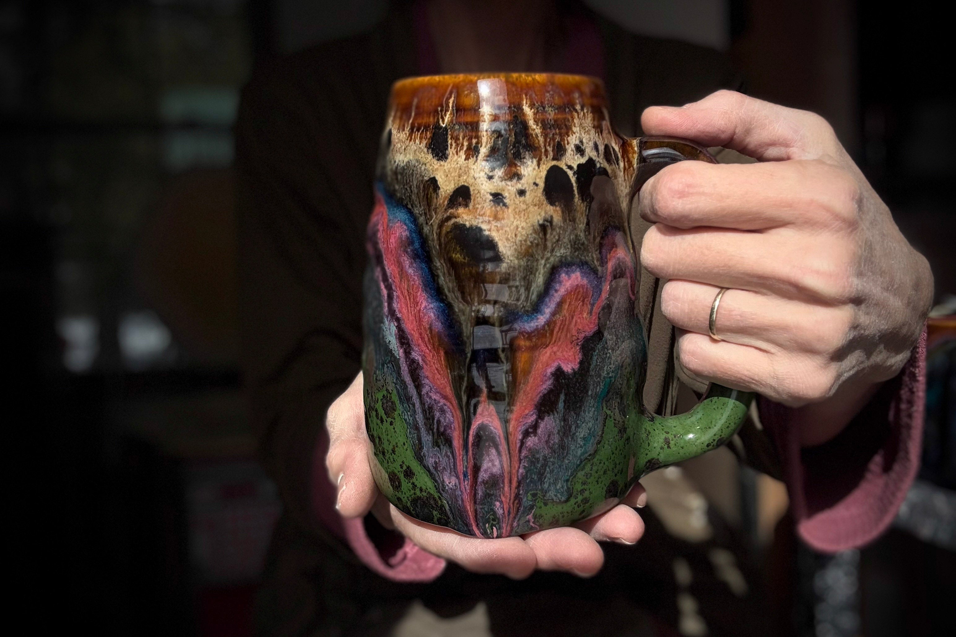 01-B Molten Cheetah Textured Mug - TOP SHELF MISFIT, 27 oz.