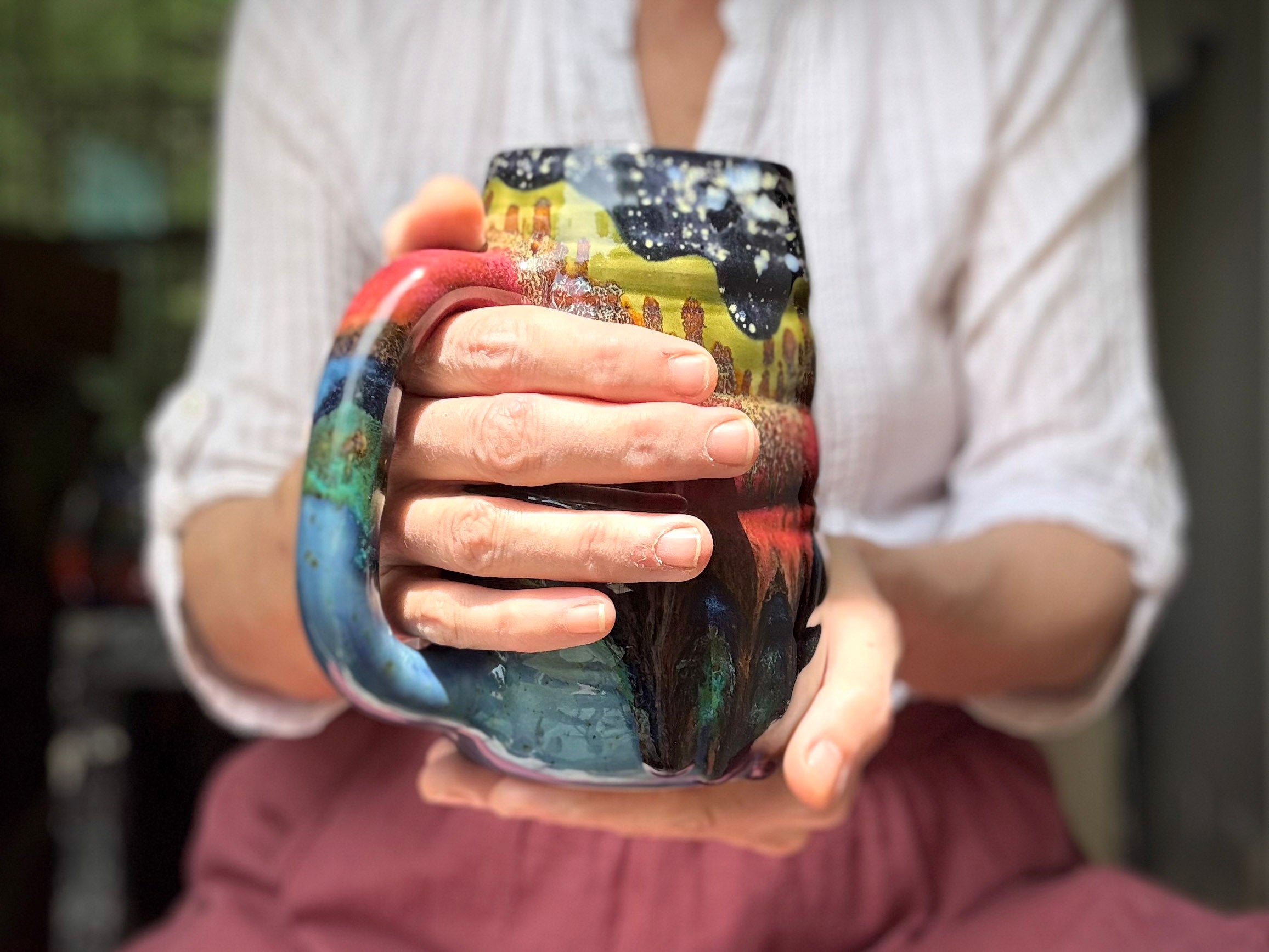 01-A+ Starry Night Swirly Mug - TOP SHELF NEXT LEVEL, 28 oz.