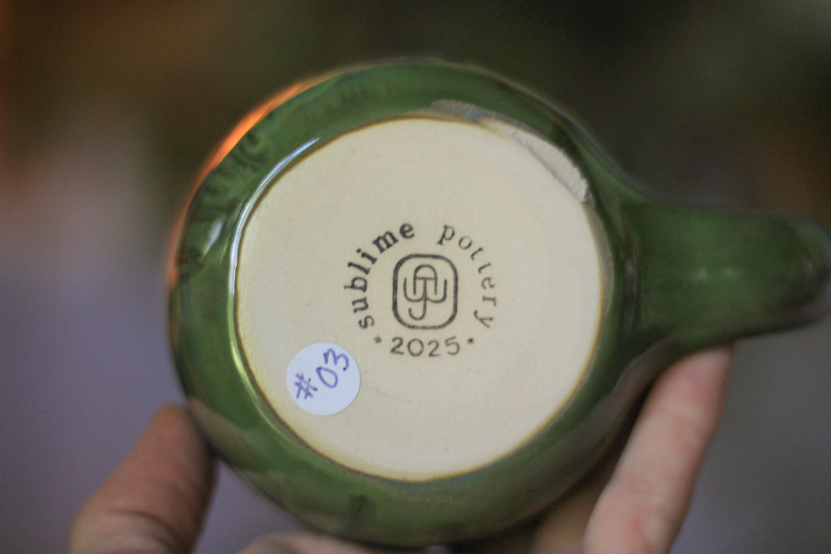 03-D Green 'FLOW' PROTOTYPE Mug - TOP SHELF MISFIT, 20 oz.