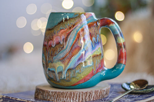 03-B Turquoise 'FLOW' Mug - TOP SHELF, 17 oz.
