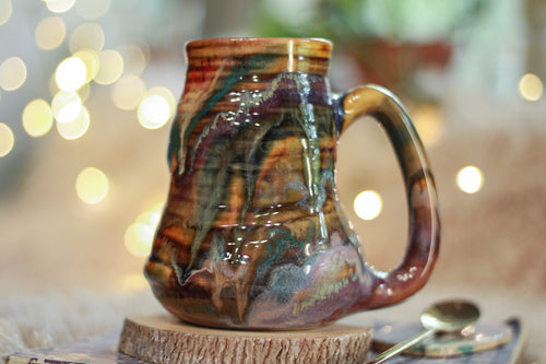 04-C Rainbow Cavern Textured Divot Mug - TOP SHELF MISFIT, 16 oz.