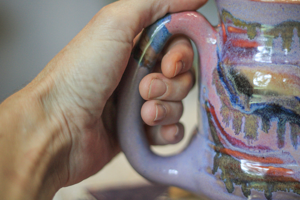 04-E Lavender PROTOTYPE Barely Flared Textured Divot Mug, 20 oz.