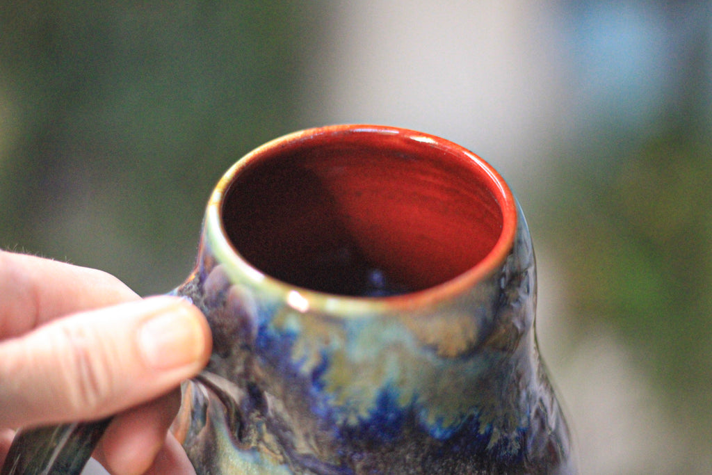 02-D Blue 'FLOW' PROTOTYPE Textured Mug, 18 oz.