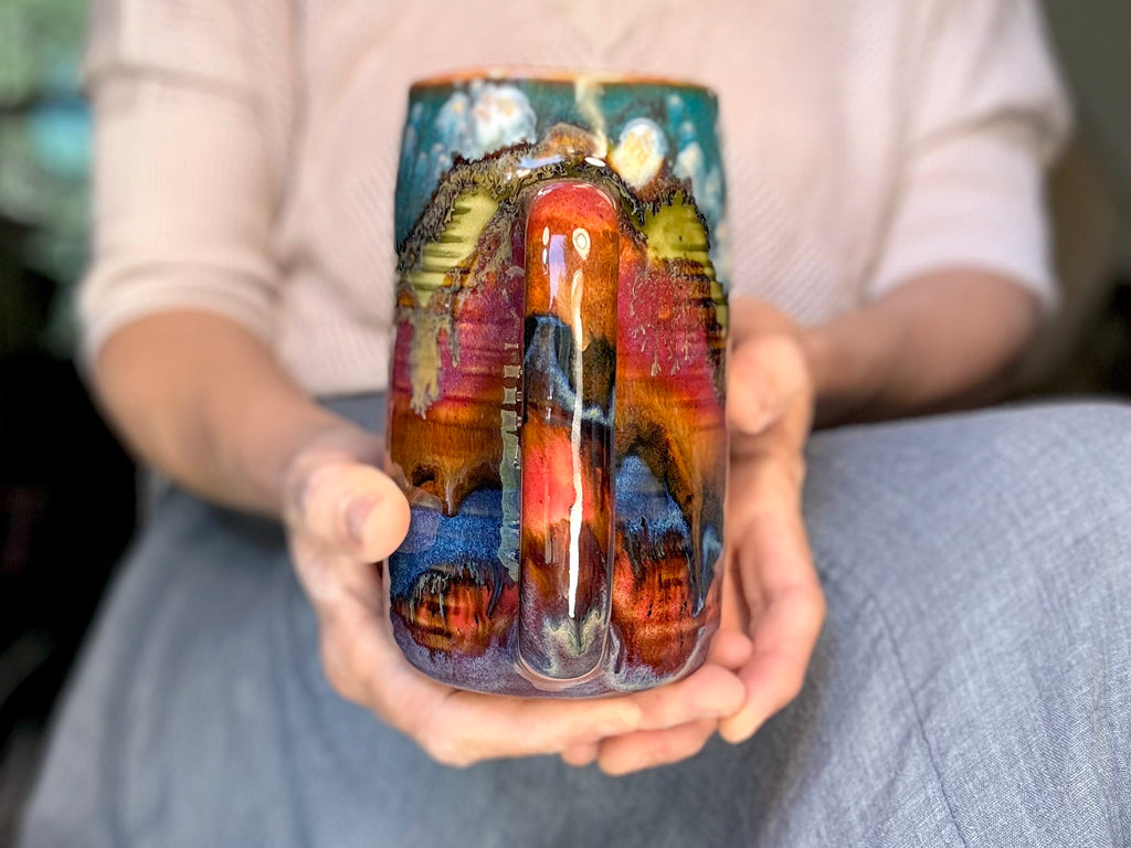 05-B Rainbow Valley Textured Stein Mug, 22 oz.