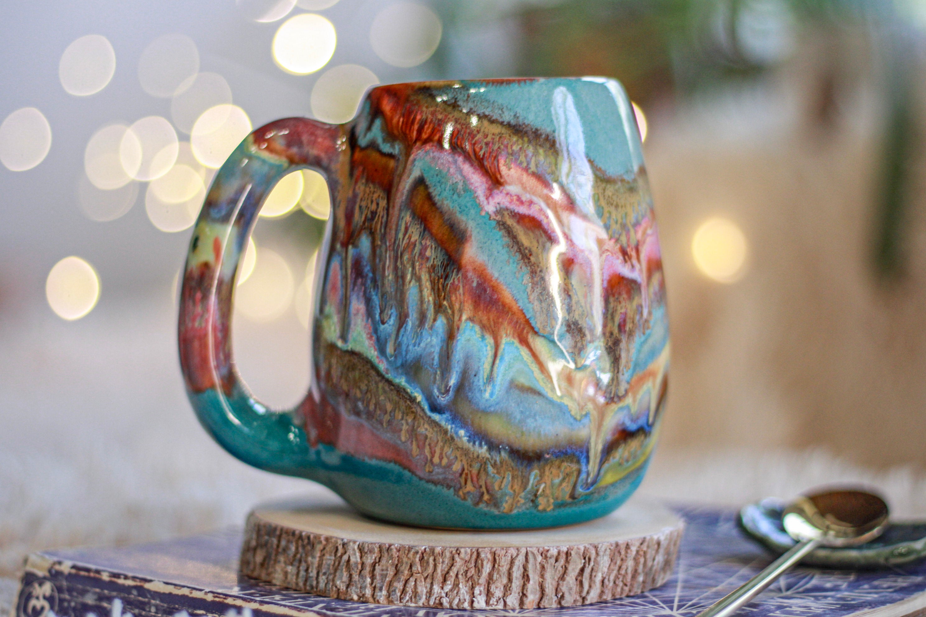 03-B Turquoise 'FLOW' Mug - TOP SHELF, 17 oz.