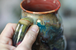 02-D Olive 'FLOW' Barely Flared Textured Divot Mug, 18 oz. (This listing is for one mug)