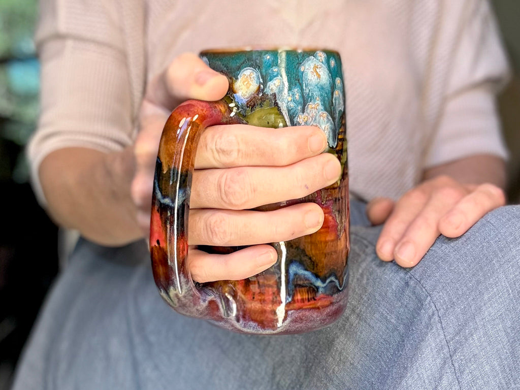 05-B Rainbow Valley Textured Stein Mug, 22 oz.