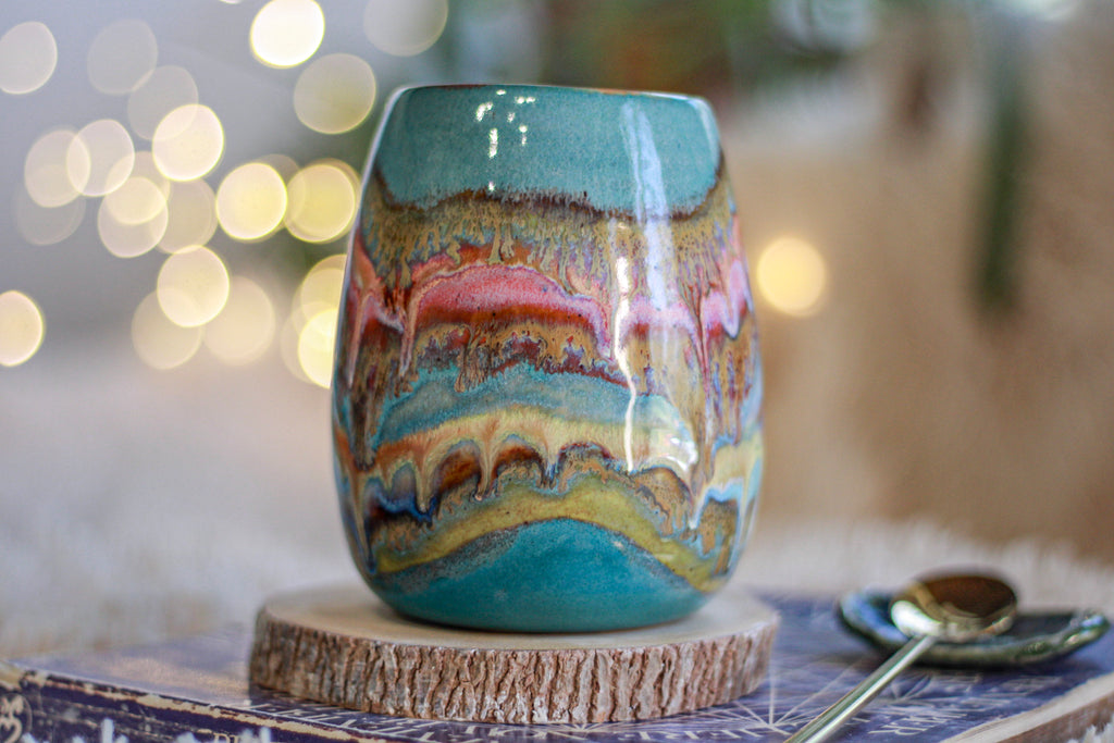 03-B Turquoise 'FLOW' Mug - TOP SHELF, 17 oz.
