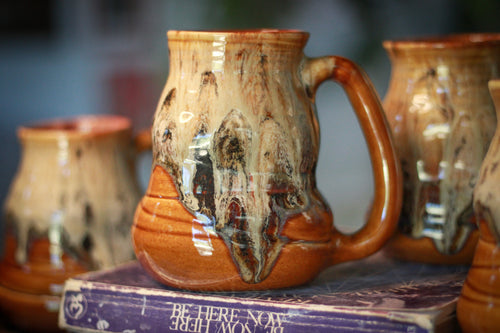 05-F Caramel Barely Flared Textured Divot Mug, 18 oz. (This listing is for one mug)