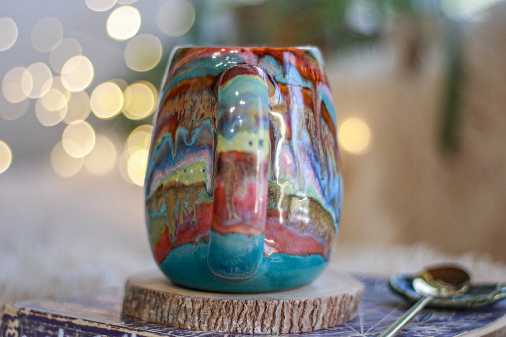 03-B Turquoise 'FLOW' Mug - TOP SHELF, 17 oz.