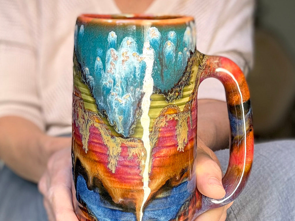 05-B Rainbow Valley Textured Stein Mug, 22 oz.