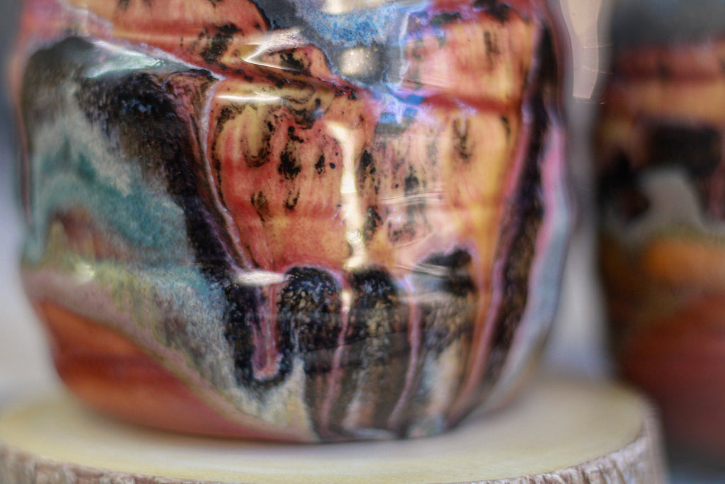 04-B Amber 'FLOW' Variation Textured DAD Mug - MINOR MISFIT, 18 oz. - 10% off (This listing is for one mug)
