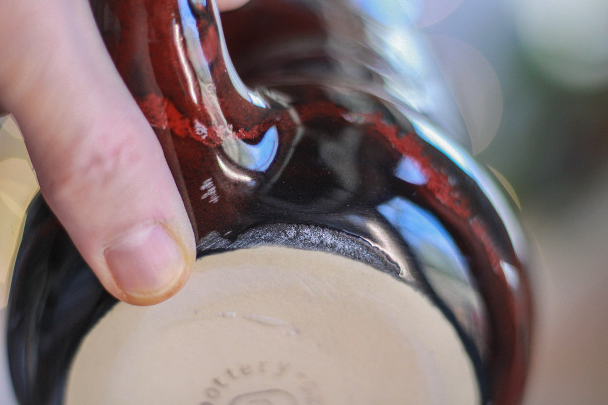 04-D Scarlet Grotto Variation Barely Flared Textured Divot Mug - TOP SHELF MISFIT, 22 oz.