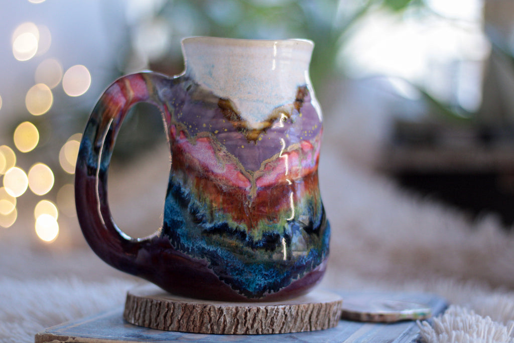 05-B Purple Mountain Majesty PROTOTYPE Barely Flared Textured Divot Mug, 20 oz.