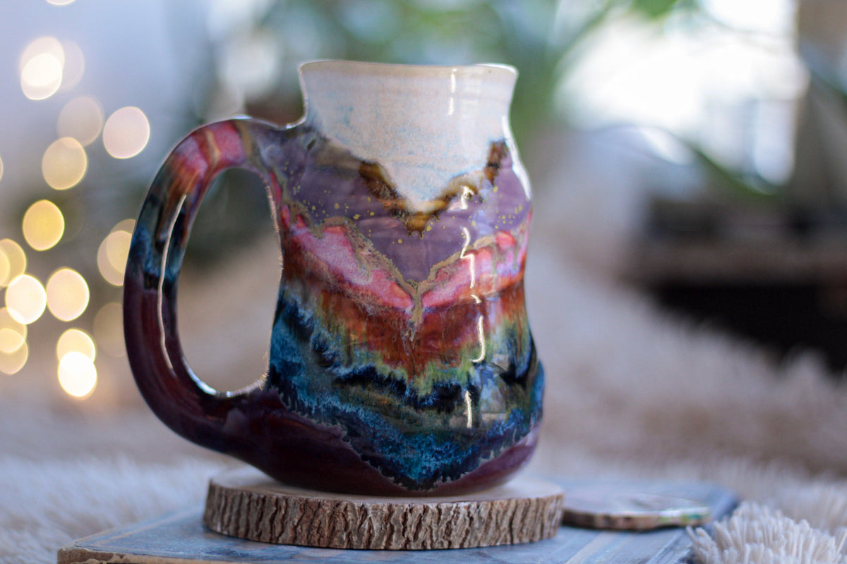 05-B Purple Mountain Majesty PROTOTYPE Barely Flared Textured Divot Mug, 20 oz.