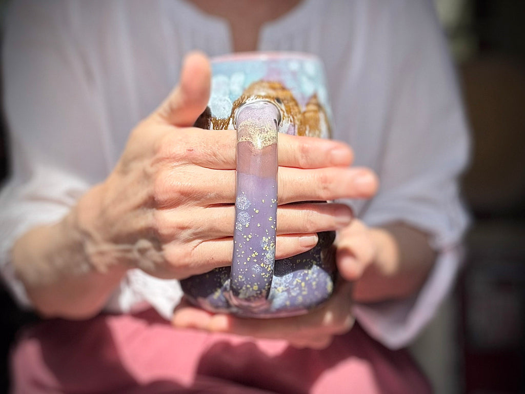 05-C Lavender Fields Swirly Mug - TOP SHELF MISFIT, 24 oz.