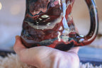 04-D Scarlet Grotto Variation Barely Flared Textured Divot Mug - TOP SHELF MISFIT, 22 oz.