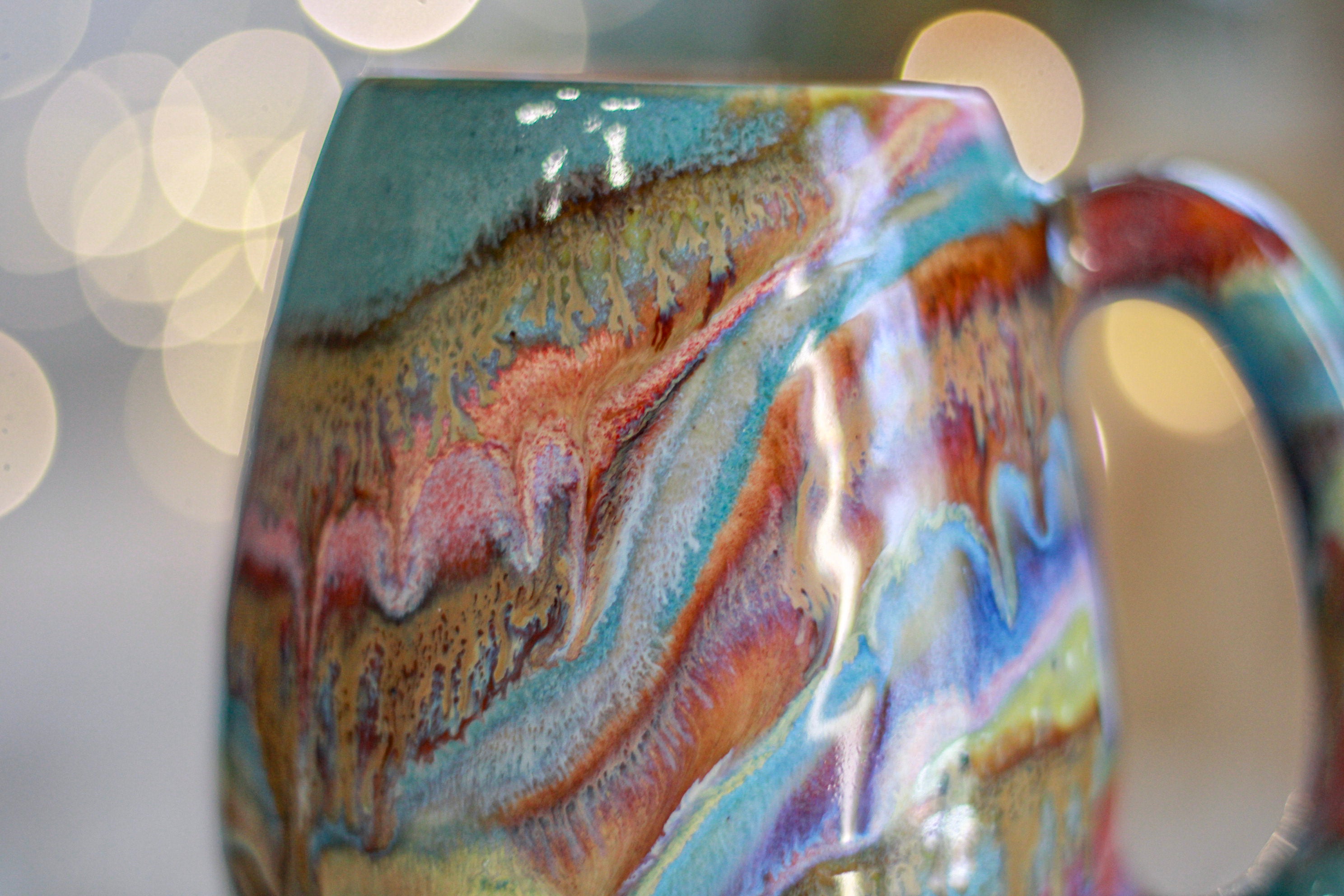 03-B Turquoise 'FLOW' Mug - TOP SHELF, 17 oz.
