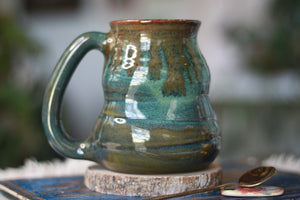 03-F Olive PROTOTYPE Barely Flared Textured Divot Mug - TOP SHELF, 18 oz.