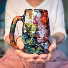 Load image into Gallery viewer, 06-A Rainbow Stellar Swirly Mug - TOP SHELF MISFIT, 26 oz.