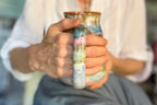 01-D Pastel 'FLOW' Barely Flared Textured Divot Mug, 22 oz. (This listing is for one mug)