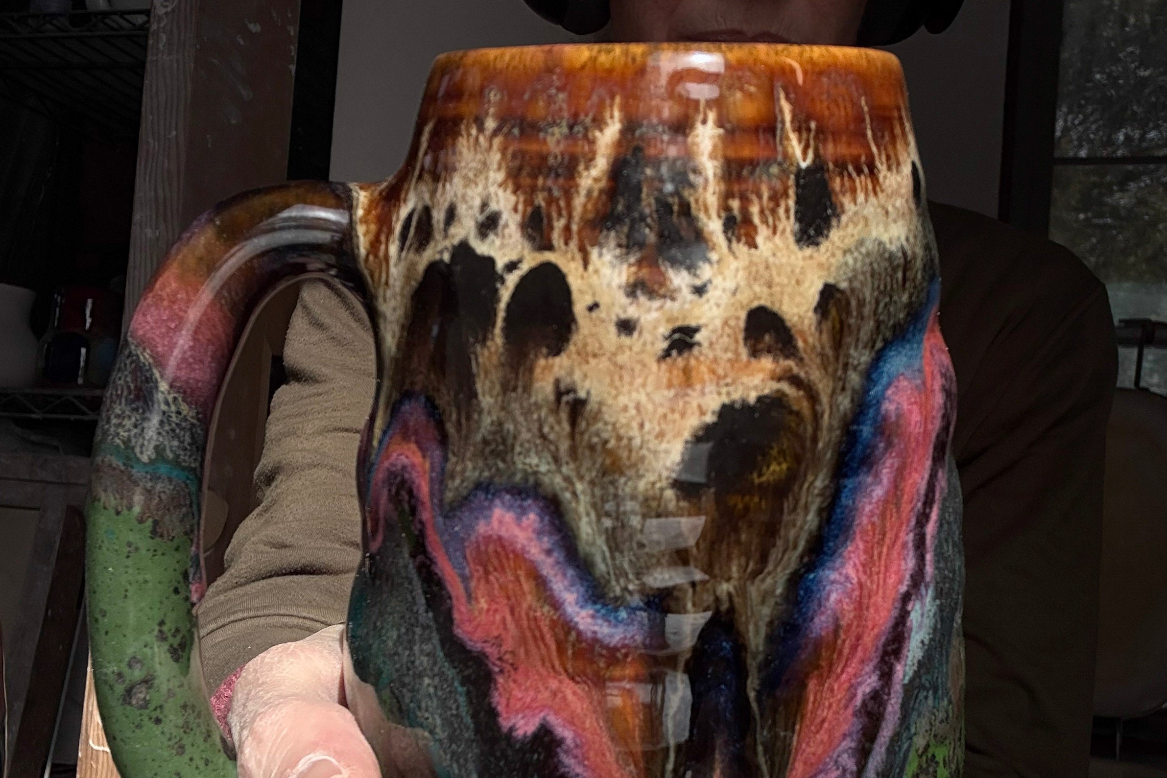01-B Molten Cheetah Textured Mug - TOP SHELF MISFIT, 27 oz.