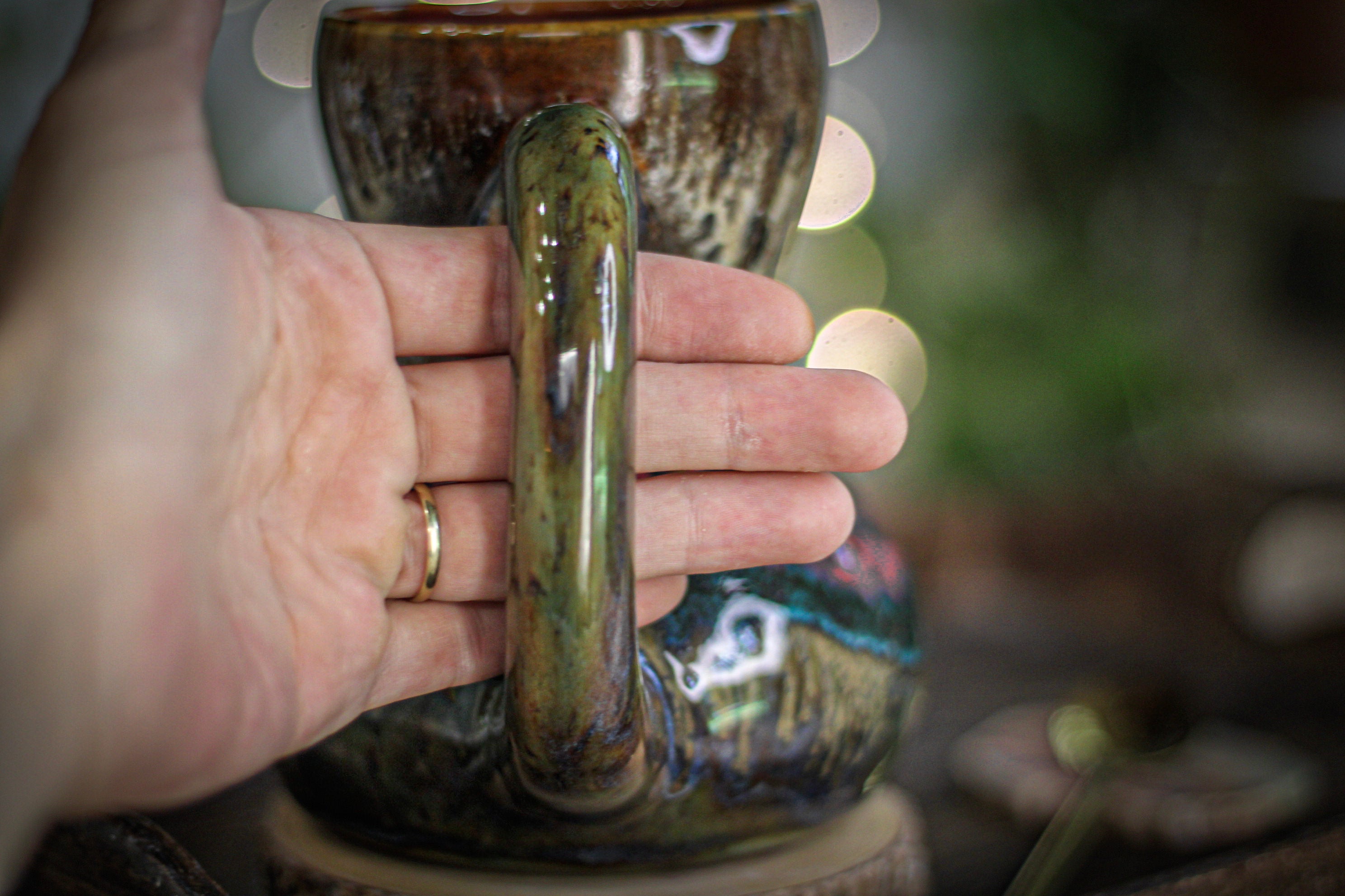01-A Molten Cheetah Variation Acorn Gourd Mug - TOP SHELF, 20 oz.