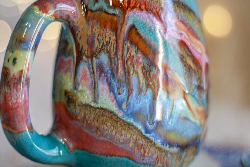 03-B Turquoise 'FLOW' Mug - TOP SHELF, 17 oz.