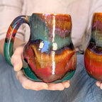 06-D Rainbow Strata Mid Mod Mug, 20 oz. (This listing is for one mug)
