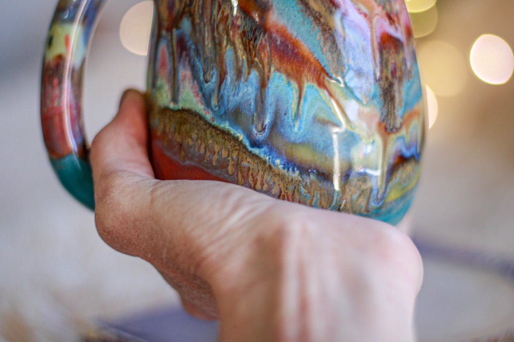 03-B Turquoise 'FLOW' Mug - TOP SHELF, 17 oz.