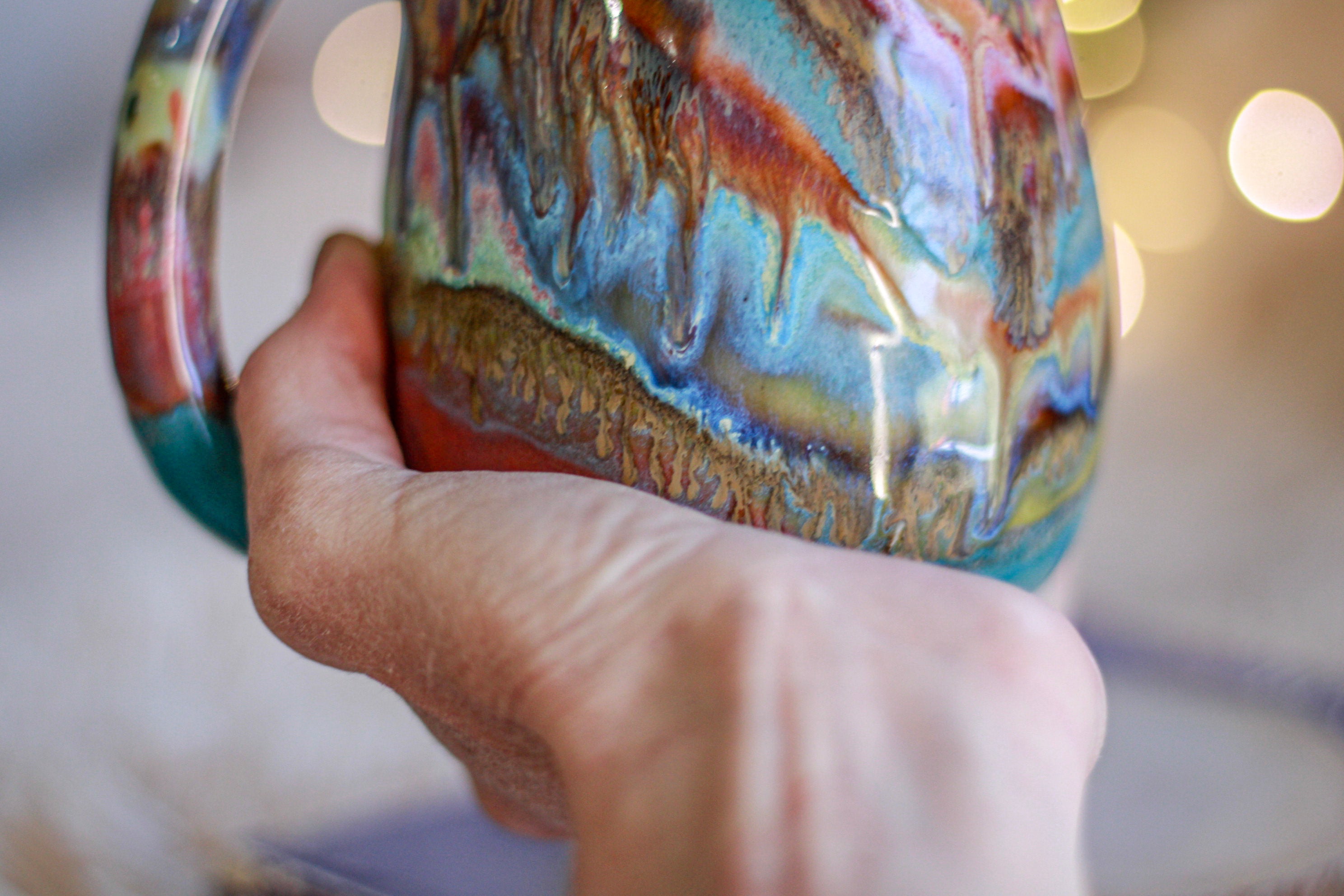 03-B Turquoise 'FLOW' Mug - TOP SHELF, 17 oz.
