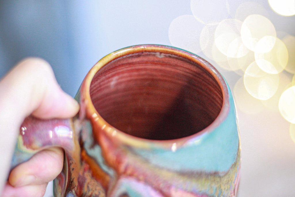 03-B Turquoise 'FLOW' Mug - TOP SHELF, 17 oz.