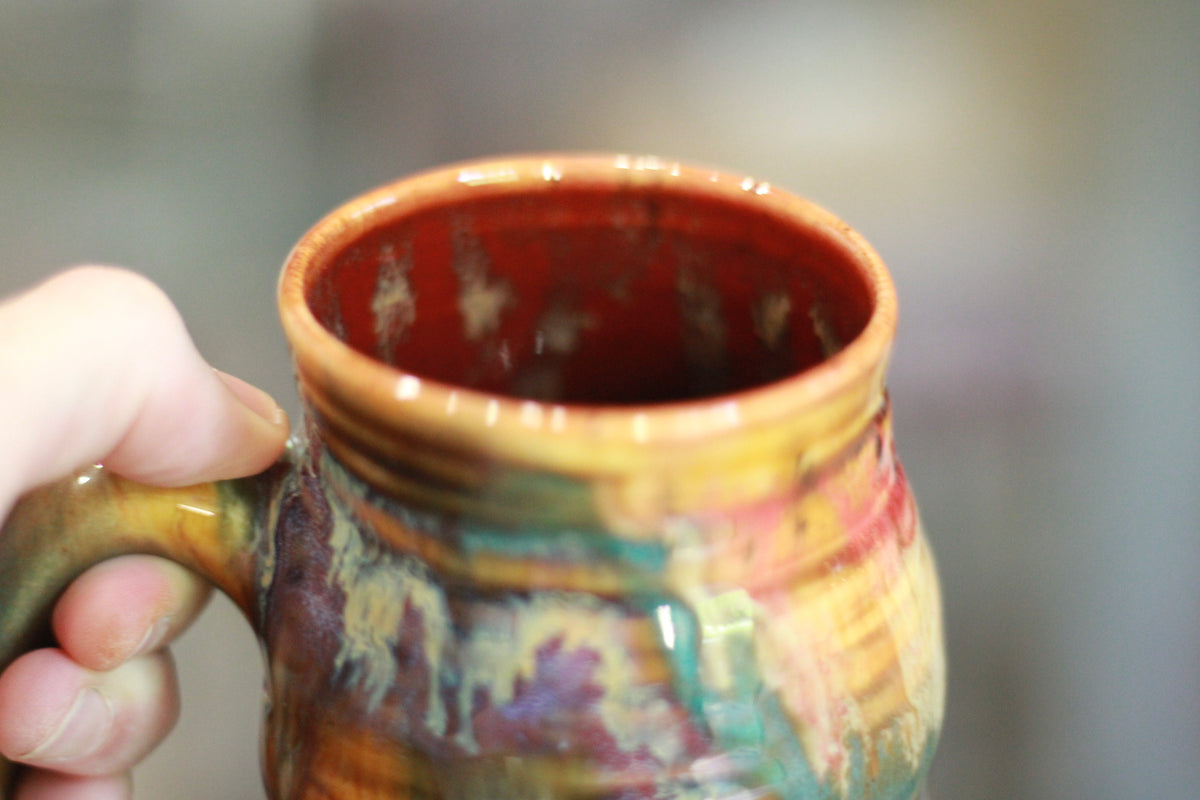 04-C Rainbow Cavern Textured Divot Mug - TOP SHELF MISFIT, 16 oz.