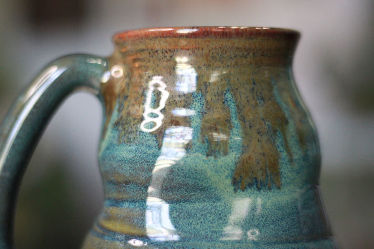03-F Olive PROTOTYPE Barely Flared Textured Divot Mug - TOP SHELF, 18 oz.