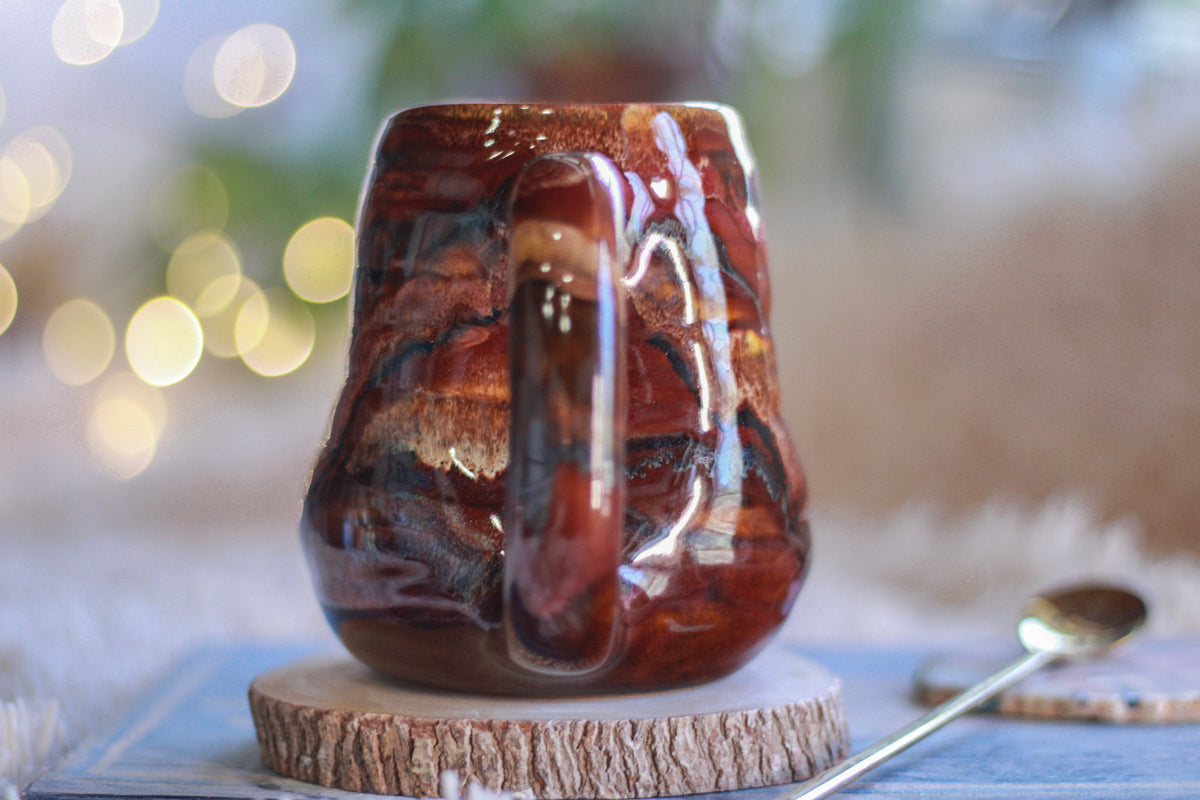 05-D Cinnamon Grotto Textured Divot Mug, 17 oz.