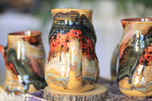 Load image into Gallery viewer, 05-E Amber &#39;FLOW&#39; Barely Flared Textured Divot Mug, 19 oz. (This listing is for one mug)