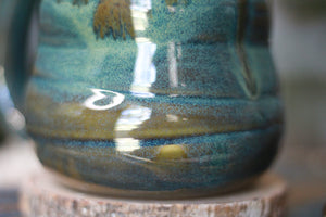 03-F Olive PROTOTYPE Barely Flared Textured Divot Mug - TOP SHELF, 18 oz.