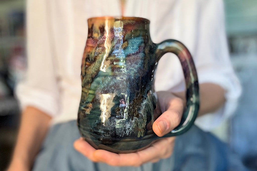 11-D 'FLOW' EXPERIMENT Barely Flared Textured Mug, 20 oz.