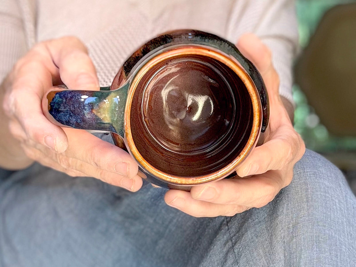 06-D Rainbow Strata Mid Mod Mug, 20 oz. (This listing is for one mug)