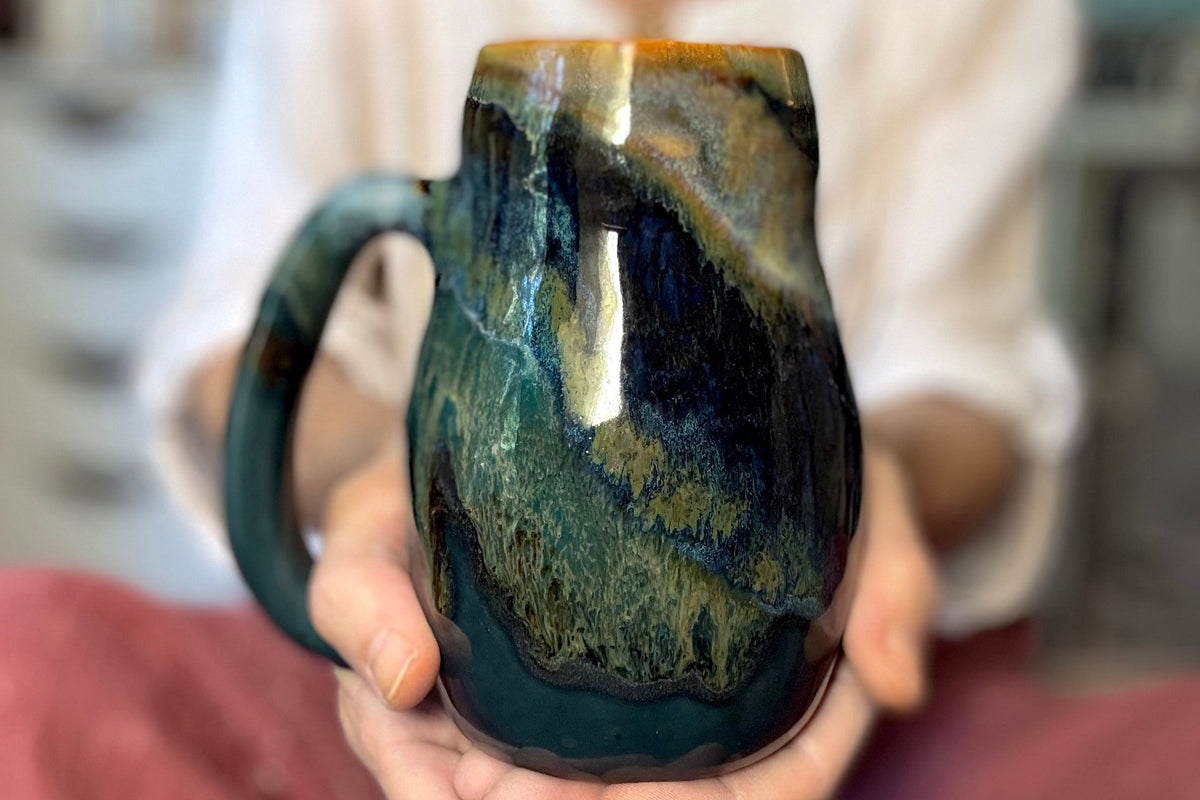 14-E Blue PROTOTYPE Curvy Mug, 22 oz.