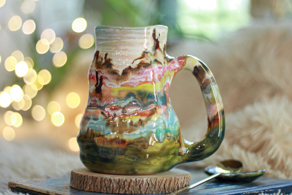 05-B EXPERIMENT Barely Flared Textured Divot Mug, 22 oz.