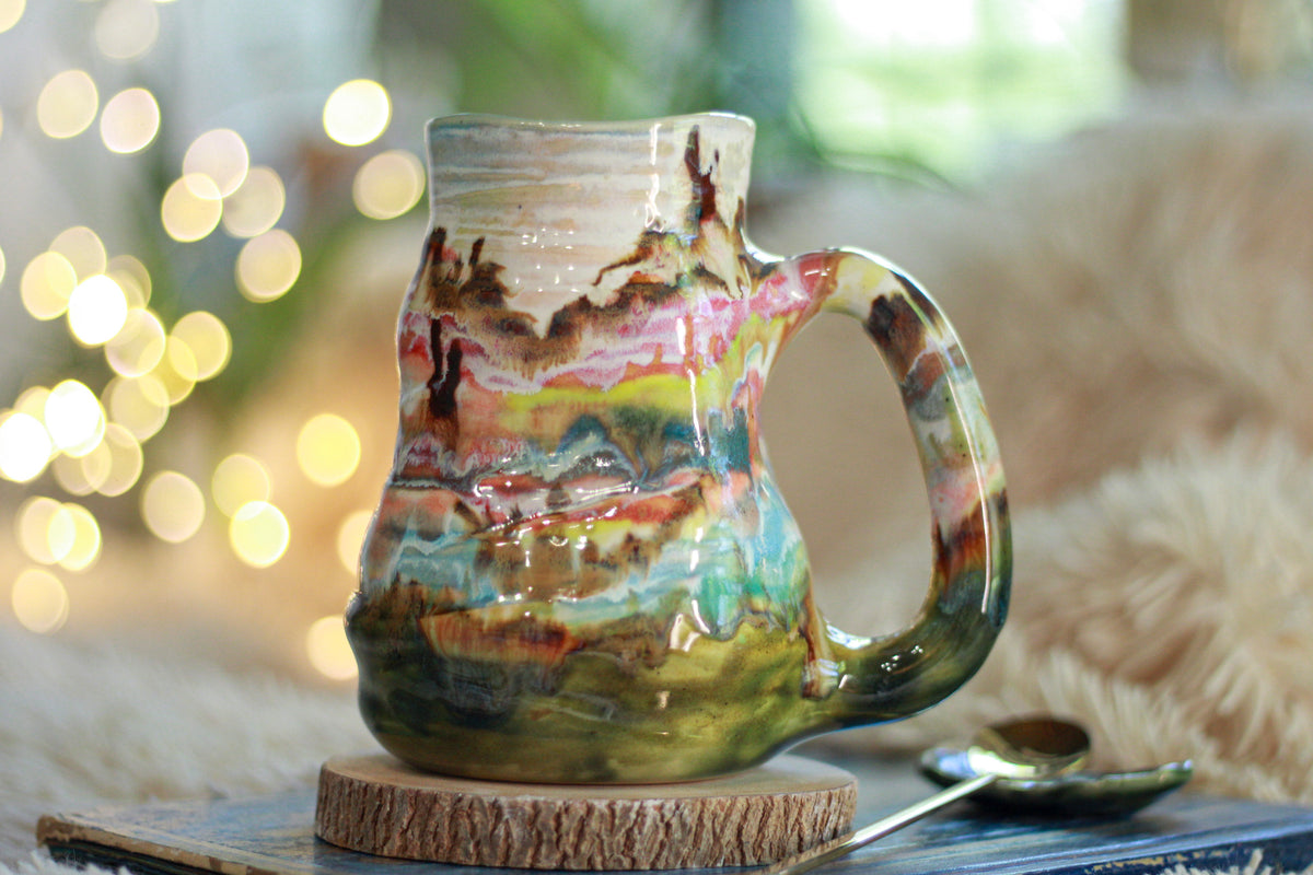 05-B EXPERIMENT Barely Flared Textured Divot Mug, 22 oz.