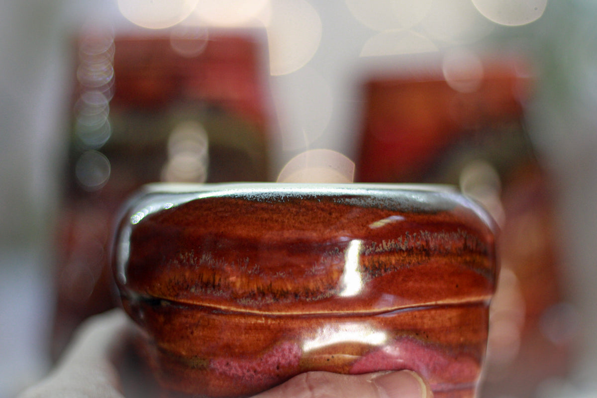 05-B Earthy 'FLOW' Textured Divot Cups - TOP SHELF, 18 oz. (This listing is for one cup)