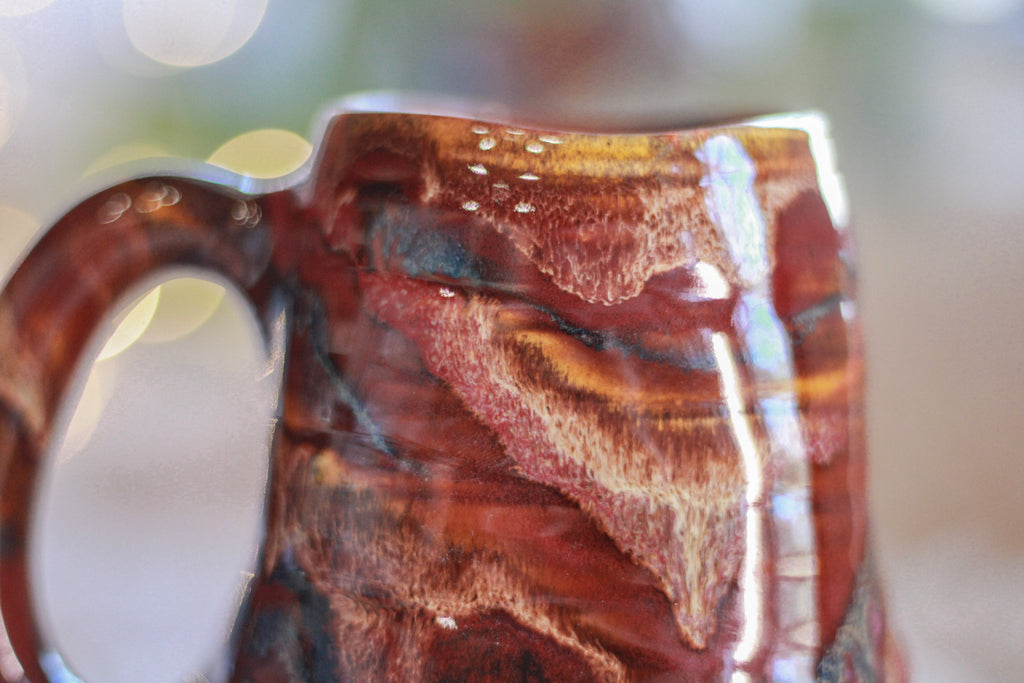 05-D Cinnamon Grotto Textured Divot Mug, 17 oz.